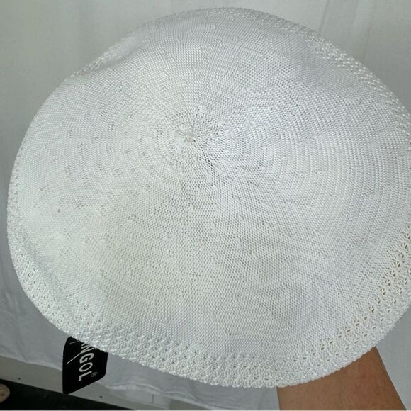 NEW Kangol Kangaroo White Knitting Mesh Vent Air Retro Flat Beret Style 0290 XL - Picture 2 of 9